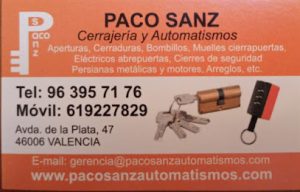 Cerrajeria Automatismos Paco Sanz en